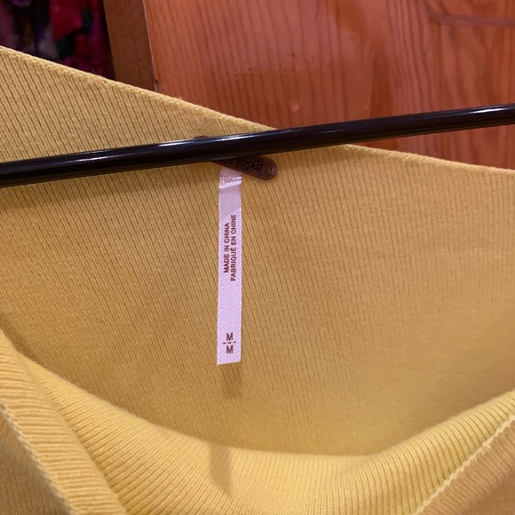 Free People Bright Yellow Off-Shoulder Sweater - Picture 4 of 4